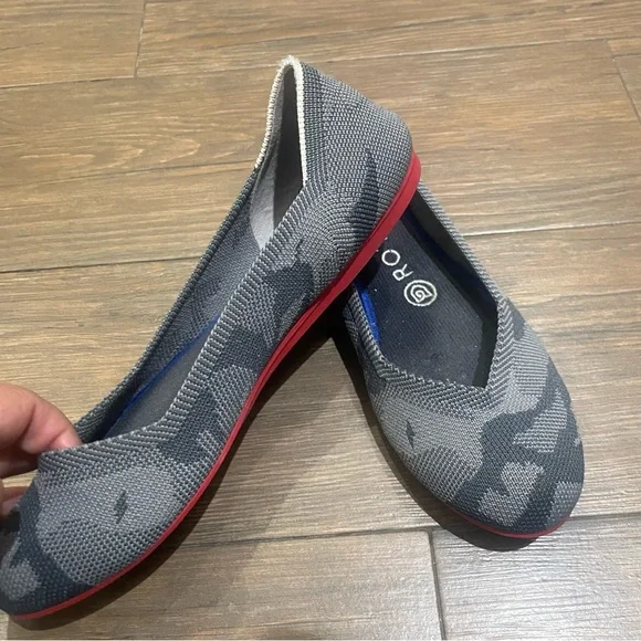 Rothy's Gray Camo Flats with red soles - Size 7 - Picture 2 of 5